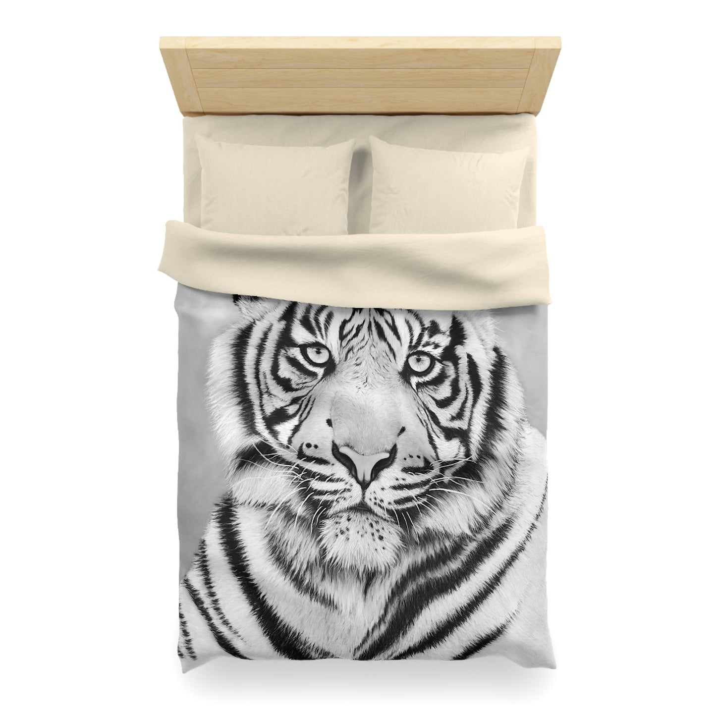 Microfiber Duvet Cover - "MONOCHROME TIGER"