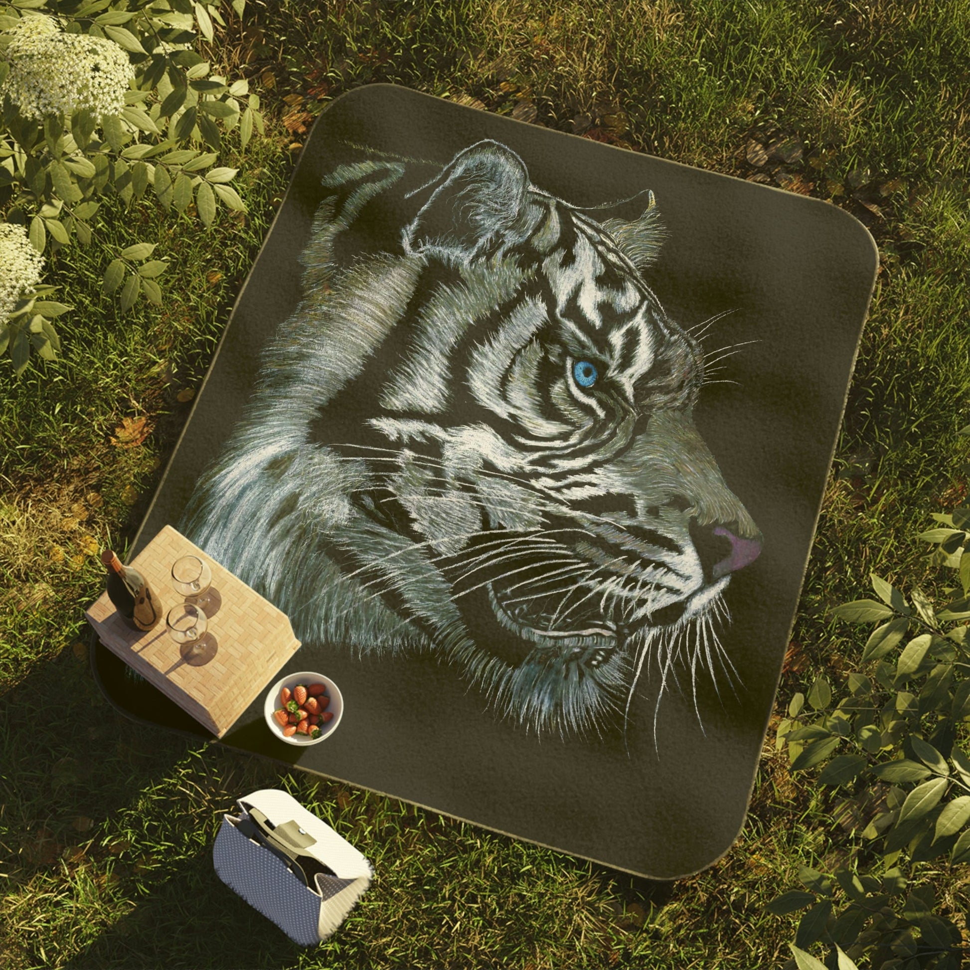 Picnic Blanket - "WHITE TIGER"