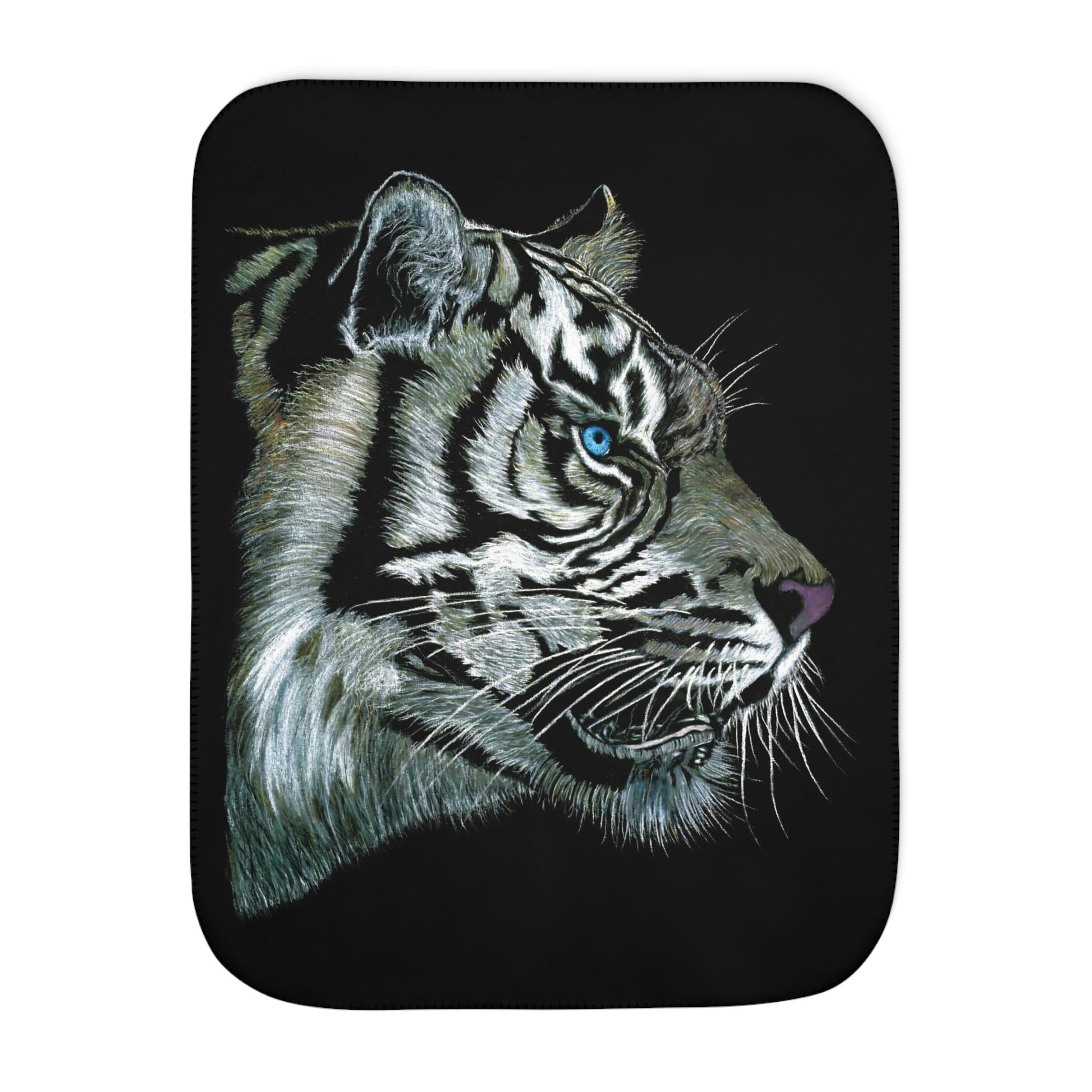Sherpa Blanket - "WHITE TIGER"