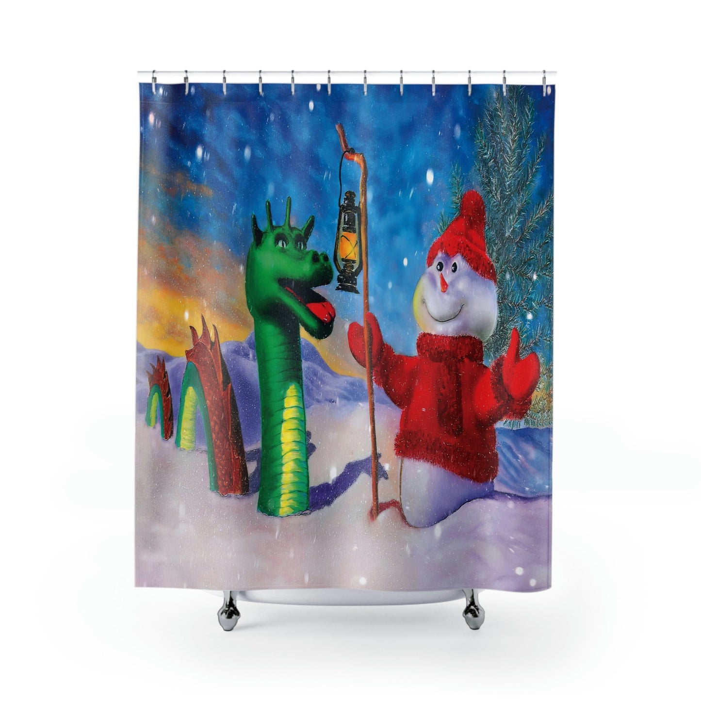 Shower Curtain - "Ogopogo & Frosty" Kelowna BC