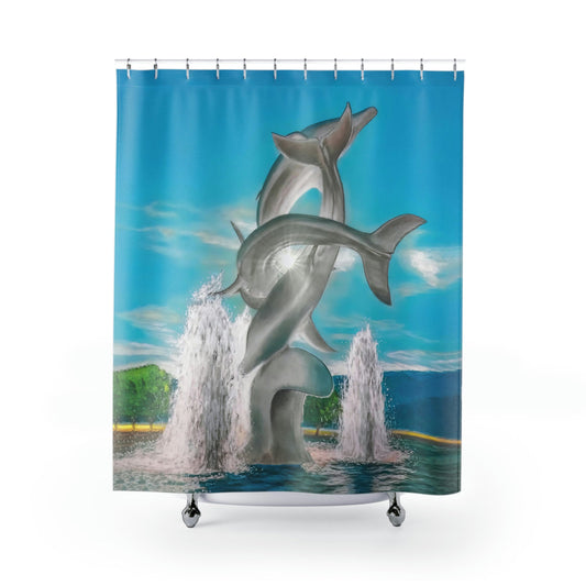 Shower Curtain - "THE DOLPHINS" Kelowna, BC