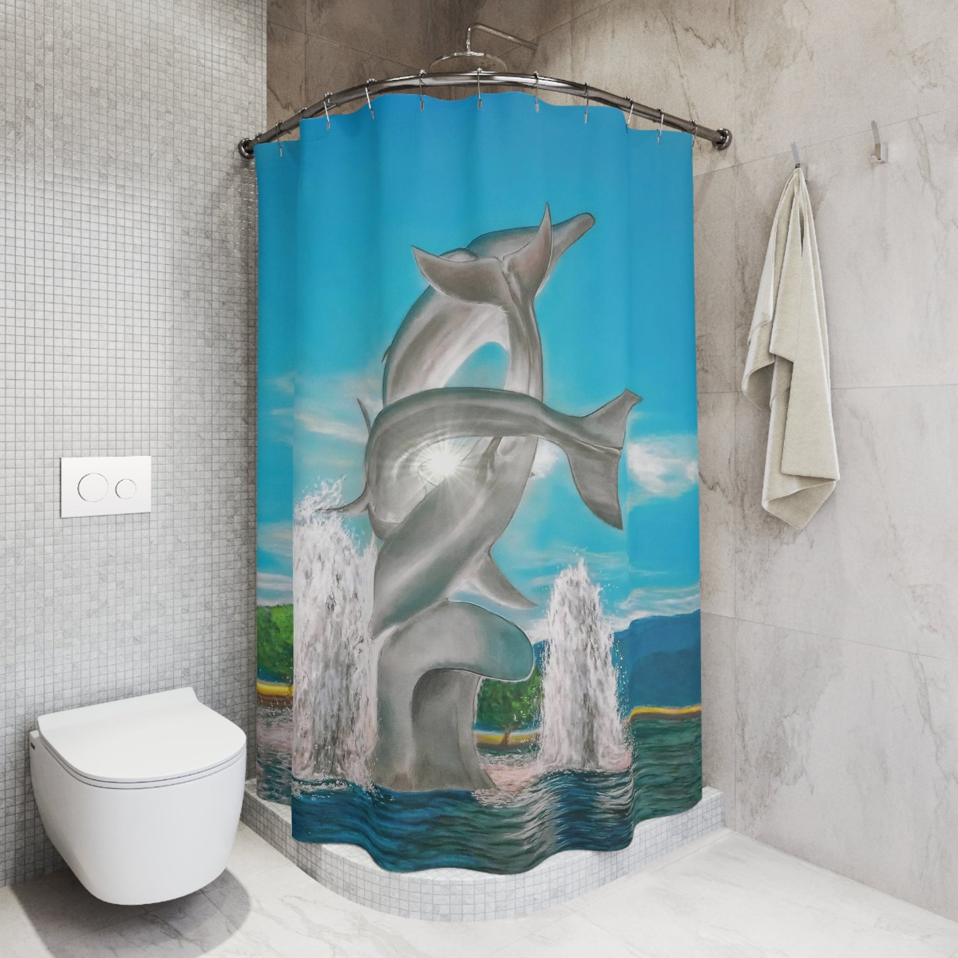 Shower Curtain - "THE DOLPHINS" Kelowna, BC
