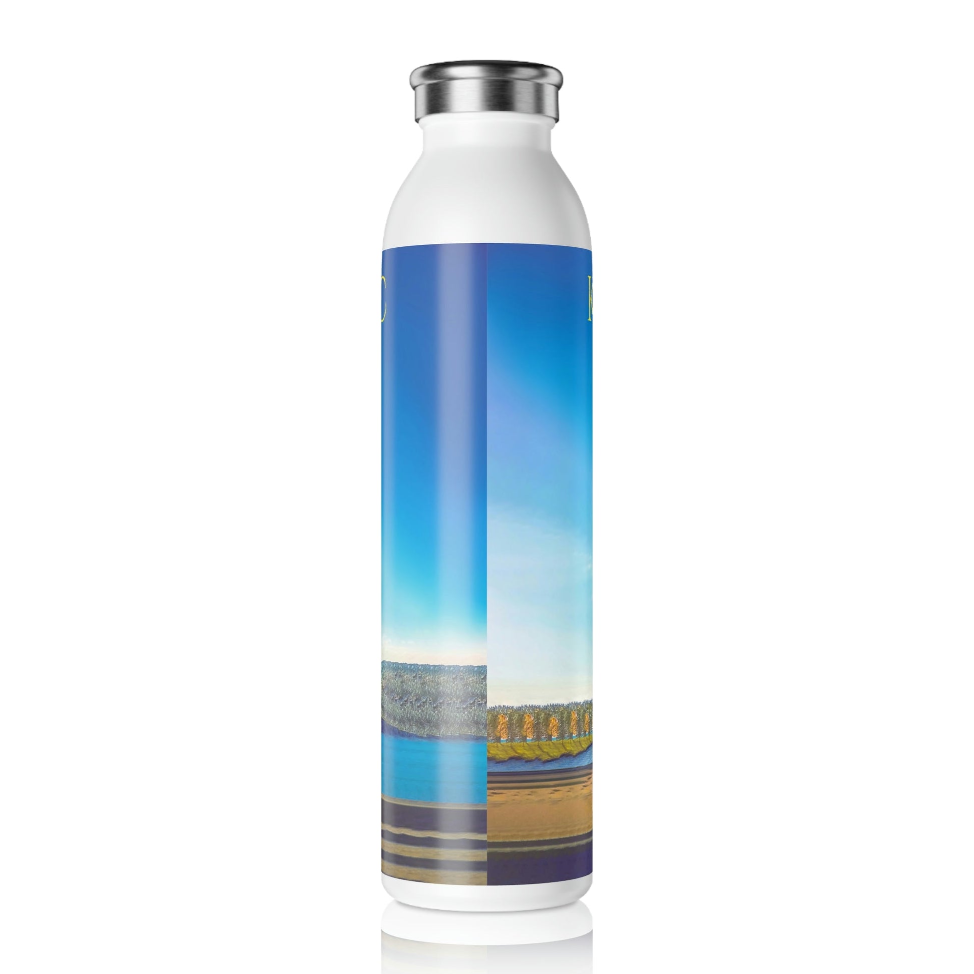 Slim Water Bottle | "The Sails" & "Kelowna, BC Canada" Text | Custom Art Print