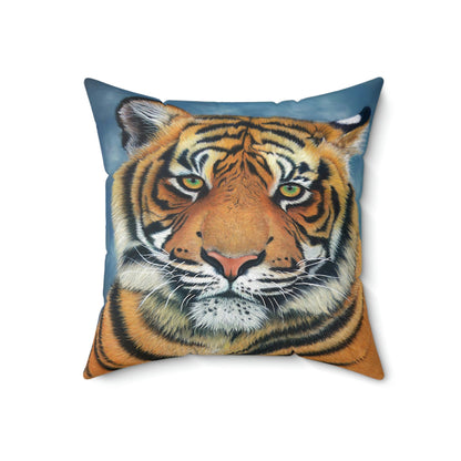 Spun Polyester Throw Pillow - "TIGER"