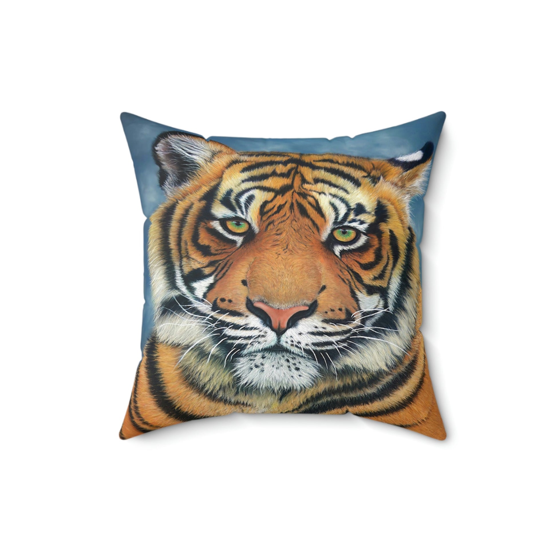 Spun Polyester Throw Pillow - "TIGER"