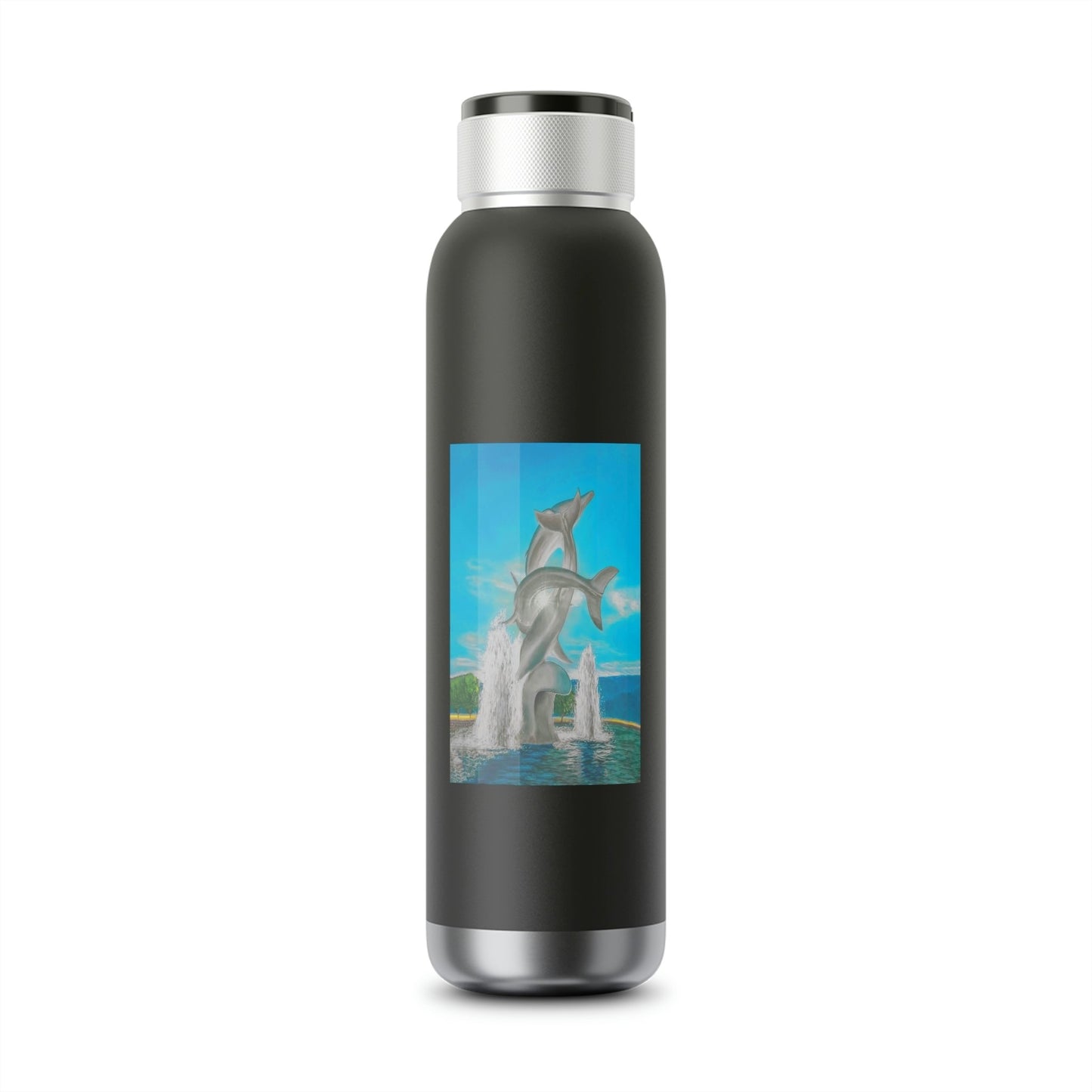 "The Dolphins" Copper Insulated Bluetooth Water Bottle 22oz | Audio Speaker Lid